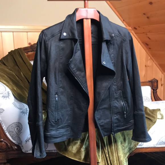 Black Denim Moto Jacket - Picture 2 of 12